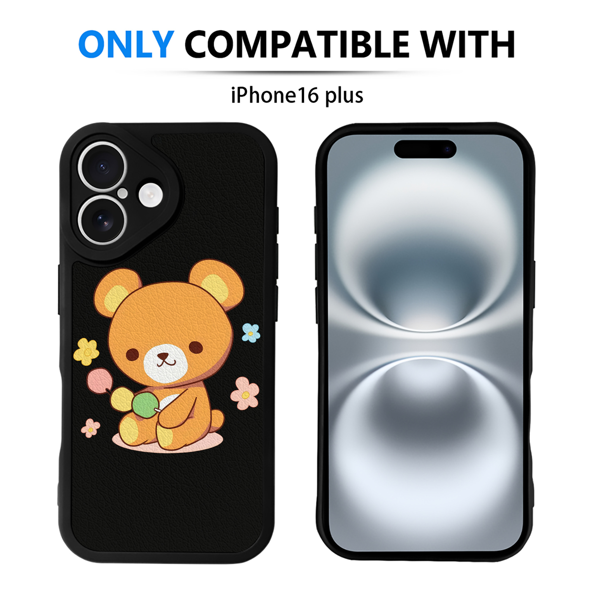 （画像用） リラックマ リラックマ キイロイトリ Rilakkuma Korilakkuma Kiiroitori 【iPhone 16シリーズ対応】シリコンスマホケース（レザー調） 材質：シリコン